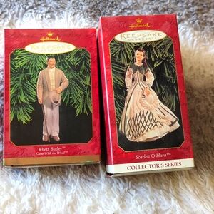 Christmas Scarlett O'Hara and Rhett Butler Hallmark Keepsake ornaments